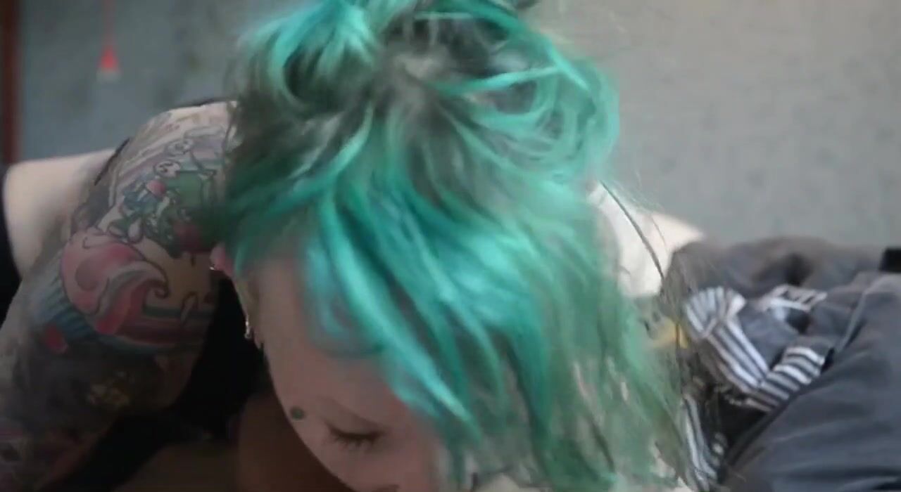 Swedish Goth Gives Blowjob And Licks Cum from Fingers