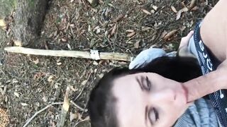 Swedish Slut Annie Sucking Dick And Swallowing Cum in Forest