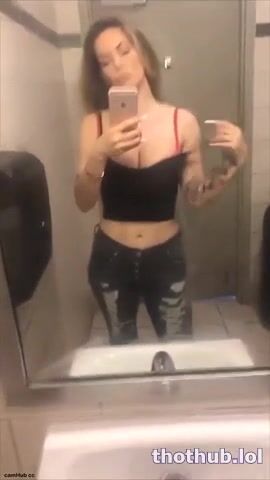 Viking Barbie Masturbating in Public Bathroom