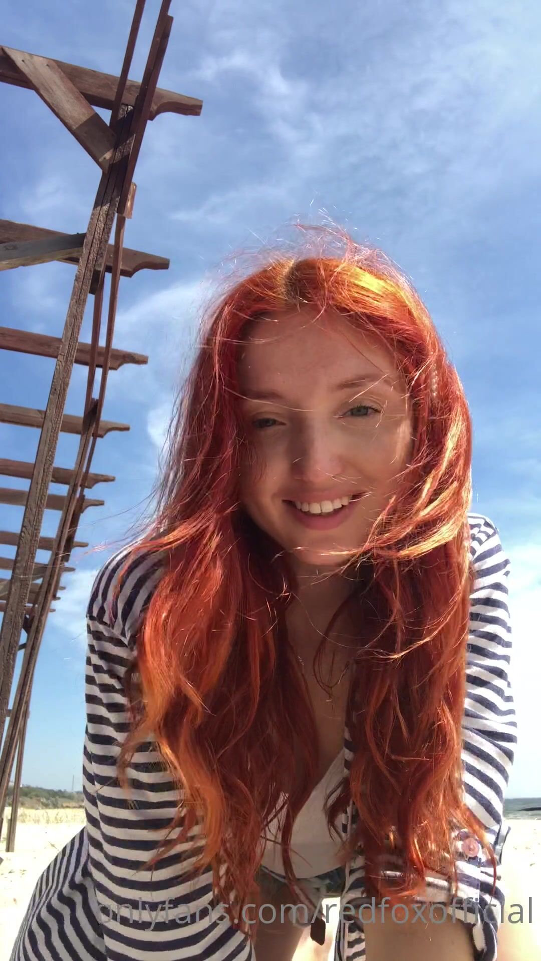 RedFoxOfficial Flashing Perfect Tits in Public Beach