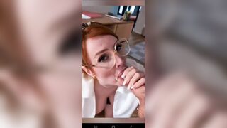 Pomponette Giving Blowjob with Facial Cumshot