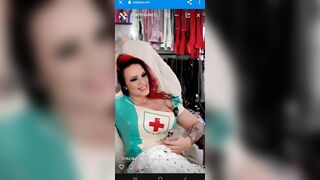 Star Orgasm in Latex and White Boots