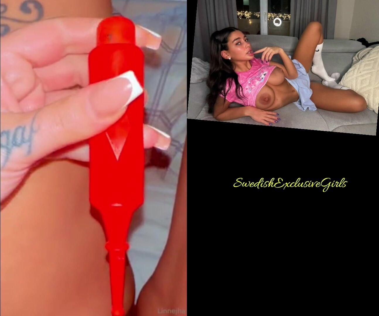 Swedish Bombshell Linnejha pussy masturbation with her best toy