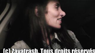 French Milf Zavatrash Giving Blowjob to Stranger in Public