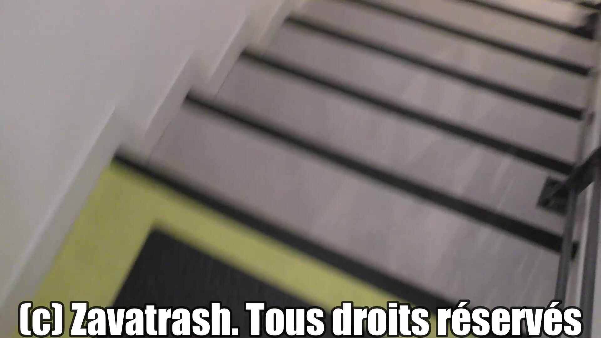 French Milf Zavatrash Giving Blowjob to Stranger in Public