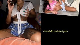 Swedish Tattooed Babe Pernilla Hakansson Blowjob on dildo