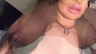 Swedish Julia Showing her pierced big tits & hard nipples