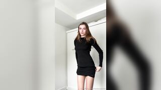 Realavabella - Sexy Black Dress with Stockings Haul