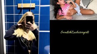 Swedish Hot Babe Wallstrom teasing in bathroom