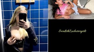 Swedish Hot Babe Wallstrom teasing in bathroom