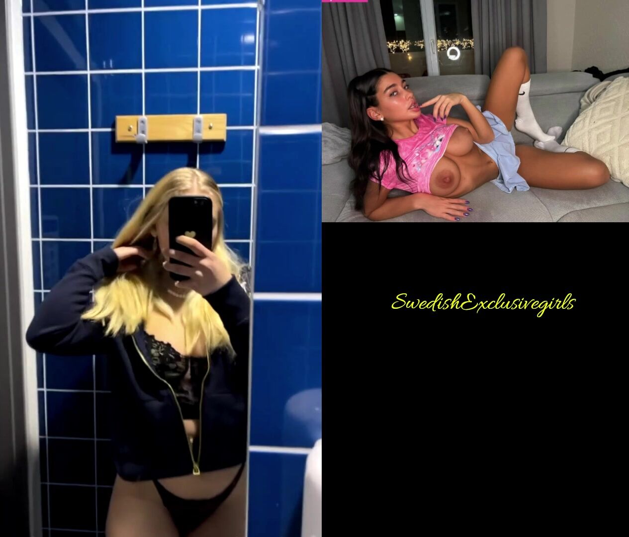 Swedish Hot Babe Wallstrom teasing in bathroom