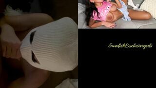 Norwegian Babe Linn Woyen masked Blowjob