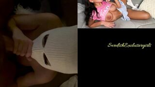 Norwegian Babe Linn Woyen masked Blowjob