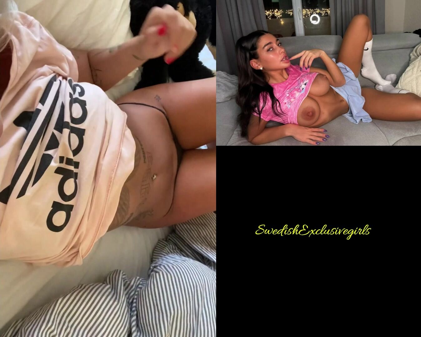 Swedish Tattooed Pierced Babe Ida Olofsson showing her tits