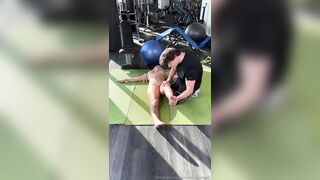 Gym Slut JizzJazz Takes On Huge White Cock During Workout
