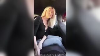 Swedish Cuteinnocent car masturbation and blowjob