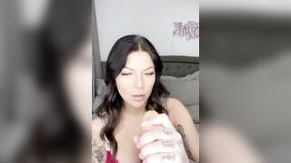 Josefin Ottosson Oils up dildo handjob & suprise facial cumshot