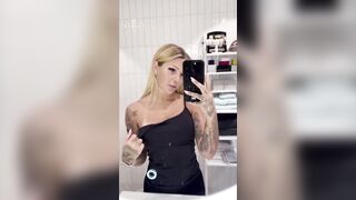 Josefin Ottosson Flashing her tan-lines-big-tits in mirror