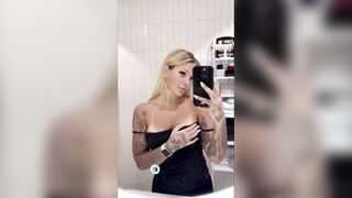 Josefin Ottosson Flashing her tan-lines-big-tits in mirror