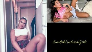 Norwegian Barbie rides and sucks dildo