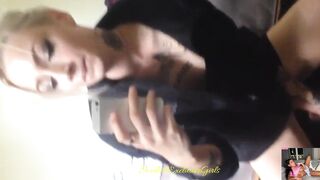 Swedish Tattooed Babe Amanda Montin Rides Dildo