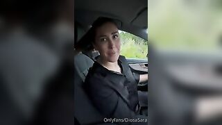 Perfect Finnish Diosa Sara Playing With Tits in Car