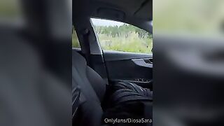 Perfect Finnish Diosa Sara Playing With Tits in Car