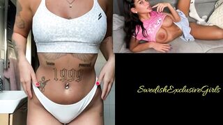 Swedish Tattooed Pierced Babe Ida Olofsson showing her naked tight body in bathroom 4