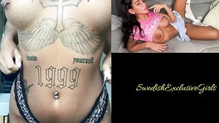 Swedish Tattooed Pierced Babe Ida Olofsson showing her naked tight body in bathroom 5