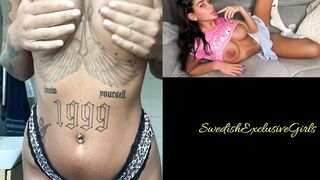 Swedish Tattooed Pierced Babe Ida Olofsson showing her naked tight body in bathroom 5