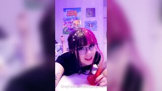 Swedish bunnygirl.ella dildo blowjob 2