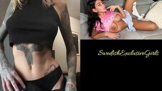 Swedish Tattooed Youtuber Striptease & Shows Her Big TIts & Tight Pussy