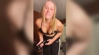 Nell Kronberg black dildo sucking and fucking