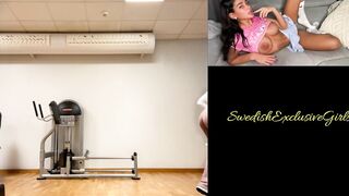 Swedish Camgirl MissBellenoire Shows Her Big Ass & Tight Pussy In Public Gym