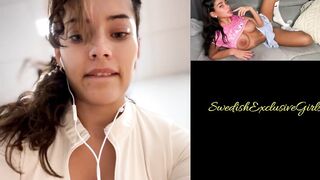 Swedish Camgirl MissBellenoire Shows Her Big Ass & Tight Pussy In Public Gym