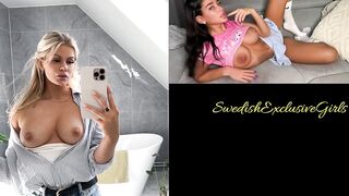 Swedish Babe Emisecrets Filming Her Big Tits In The Mirror