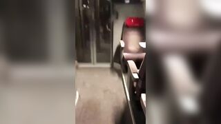 Couple caught giving BJ on train