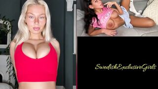Swedish ThatYoungBlonde Bouncing  Her Perfect Big Tits With & Without Her Top