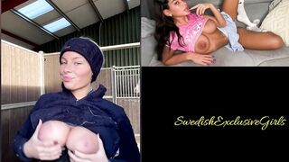 Swedish Thatyoungblonde Bouncing Her Perfect Big Tits In The Stables Again