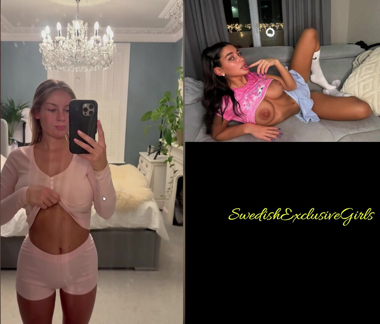 Swedish Thatyoungblonde Filming Her Perfect Big Tits In The Mirror