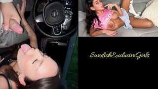 Swedish Beautiful Babe Elin Swede Public Facial In Car