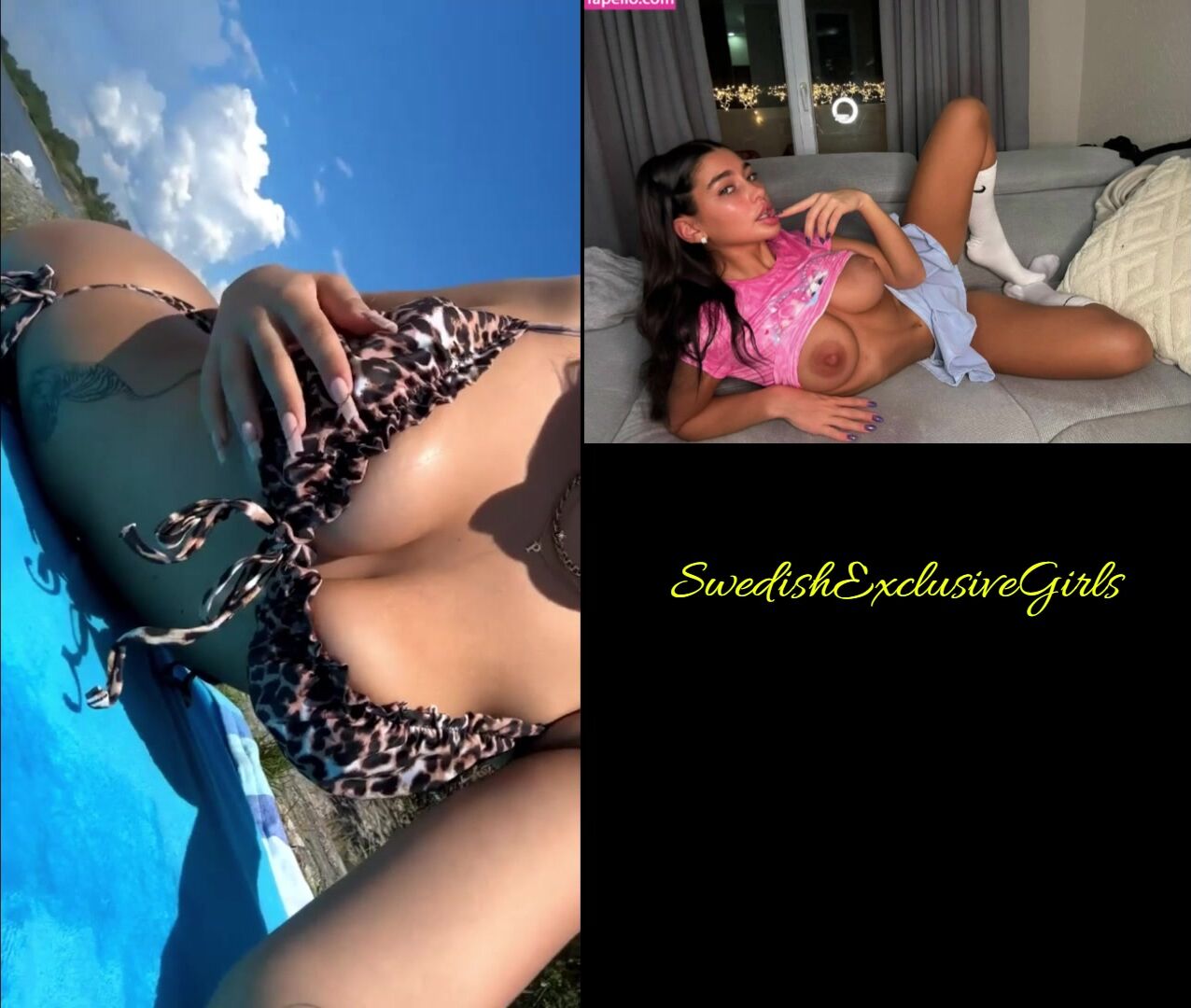 Swedish Beautiful Babe Elin Swede Flashing Her Big Sexy Tits At The Beach