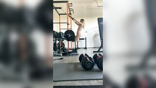 LivvaLittle Lifts Weight And Doing Exercise Naked