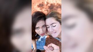 LivvaLittle Outdoor Standing Doggy And Threesome Blowjob POV