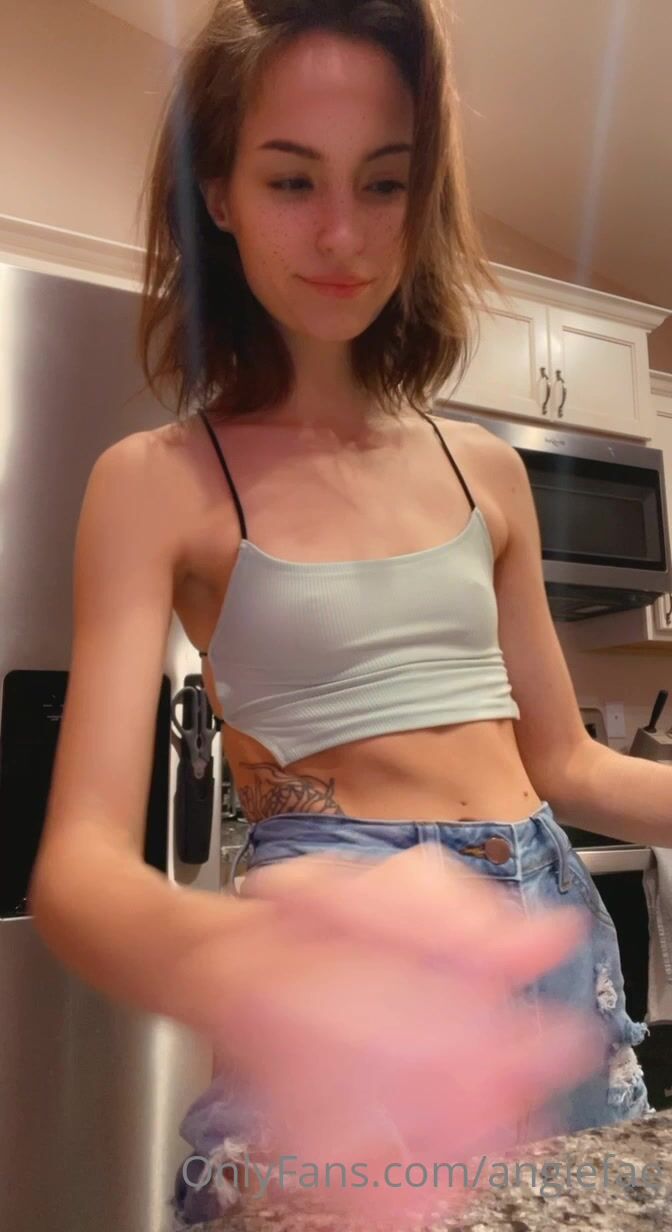 Angiefae Strips In The Kitchen
