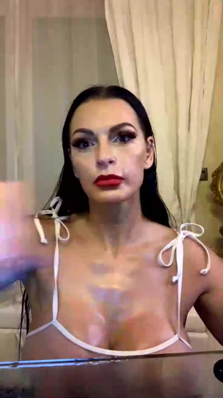 Nadine Kerastas Big Tits Close Up In Transparent Dress