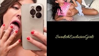 Swedish Babe FitnessErika Filming Herself With Cum Dripping From Face