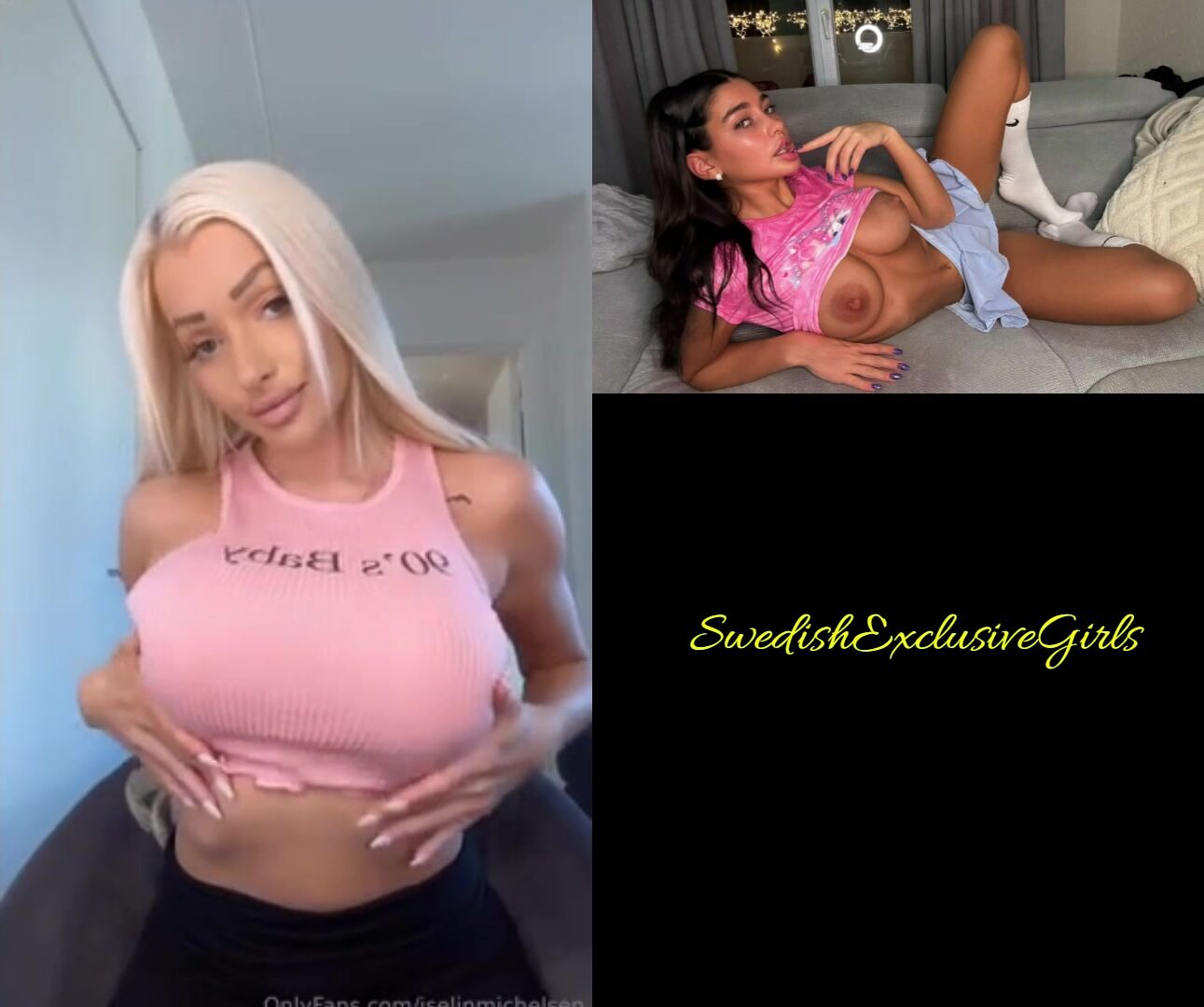 Norwegian Babe Iselin Michelsen Flashing Her Big Tits & Pussy Play