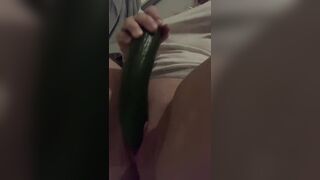 Swedish Milf Testing a Big Cucumber