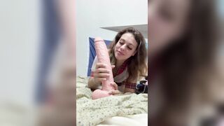 Swedish Girl Testing HUGE Dildo